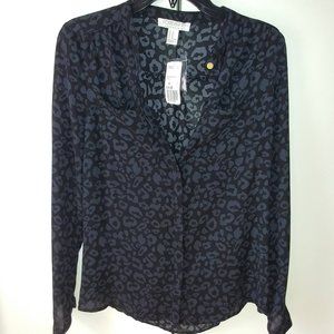 Forever 21 Black Leopard Print Blouse - Size XS